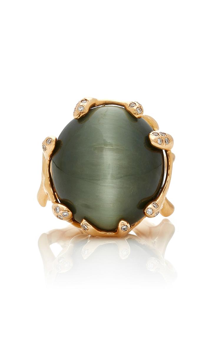 Lucifer Vir Honestus Quercus Ring With Quartz And Diamonds