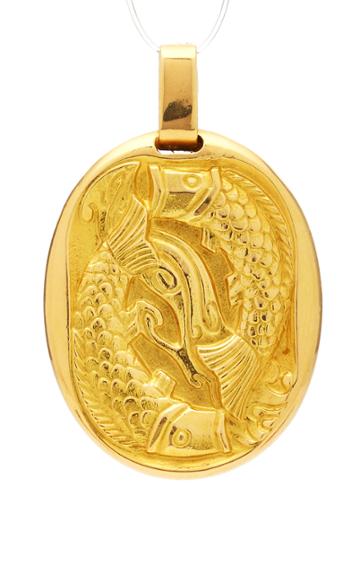 Mahnaz Collection Vintage 18k Gold Cartier Pisces Zodiac Pendant