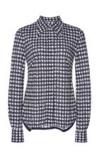 Victoria Beckham Houndstooth-printed Georgette Top