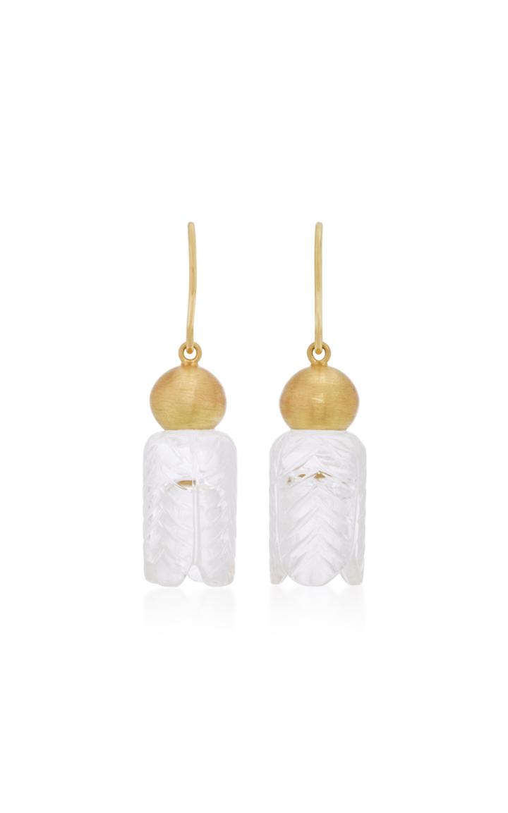 Mallary Marks Buoy 18k Gold Quartz Earrings