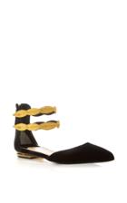 Louis Leeman Gold Double Strap Flat