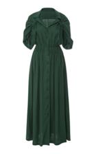 By Any Other Name Gathered Linen-blend Maxi Dress
