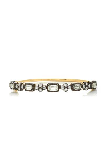 Fred Leighton Ashoka Diamond And Emerald Collet Bangle Bracelet