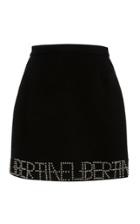 Moda Operandi Libertine Pearl-embellished Stretch-wool Mini Skirt