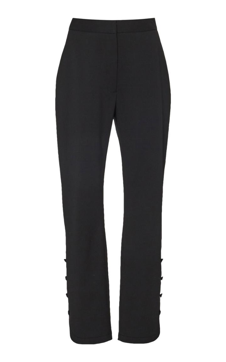 Carolina Herrera Button-detailed Wool-blend Skinny Capri Pants