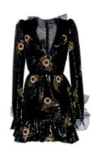 Giambattista Valli Flounce Sequin Embellished Mini Dress With Floral Appliques