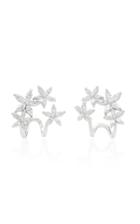 Fallon Silver-plated Crystal Cuff Earrings