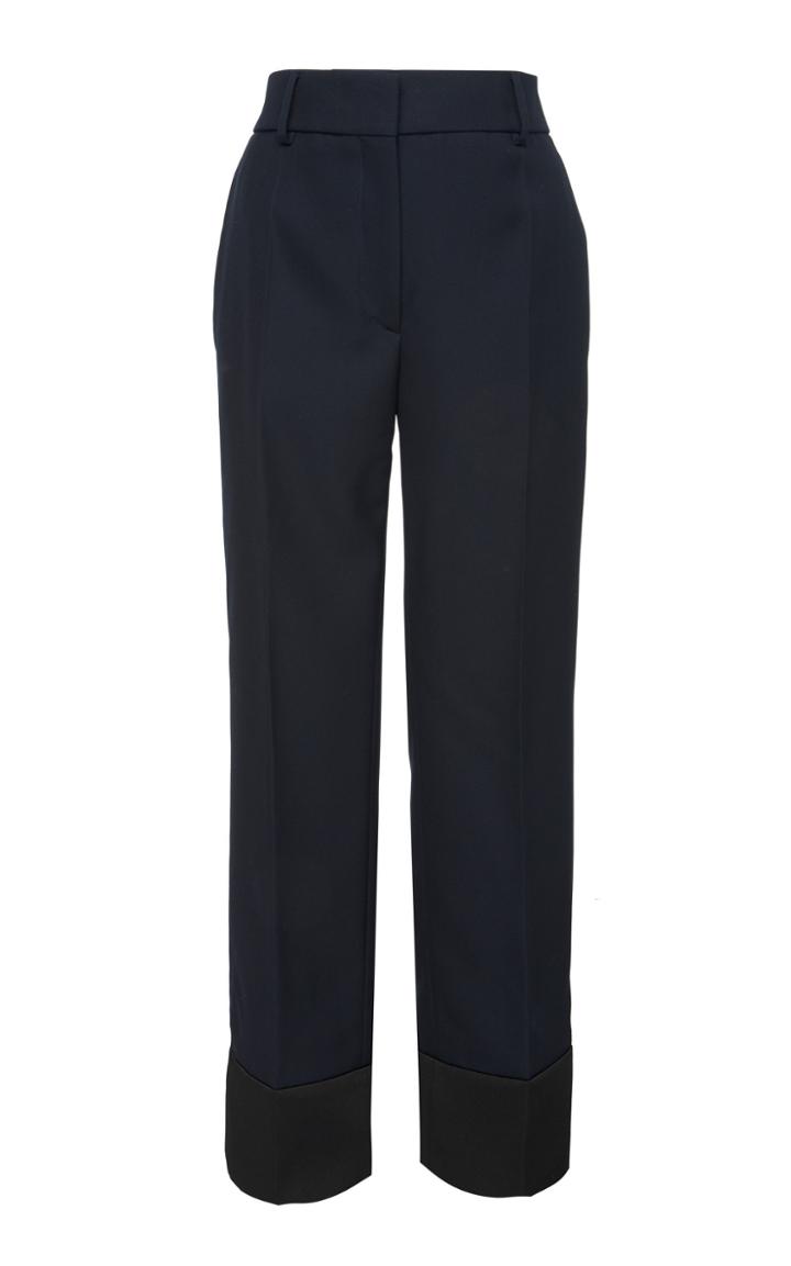 Cdric Charlier Two-tone Wool Straight-leg Trousers