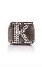 Lynn Ban Rhodium-plated Silver Diamond Ring