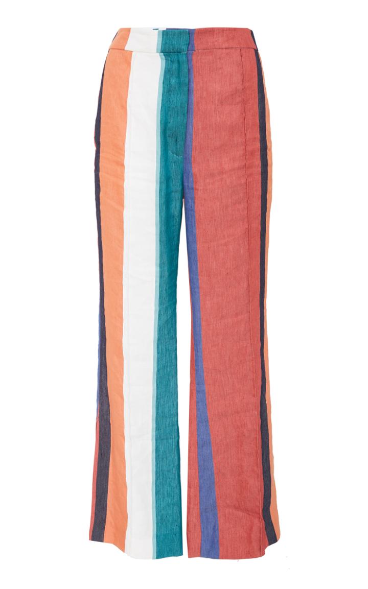 Tanya Taylor Regina Stripe Linen Pant