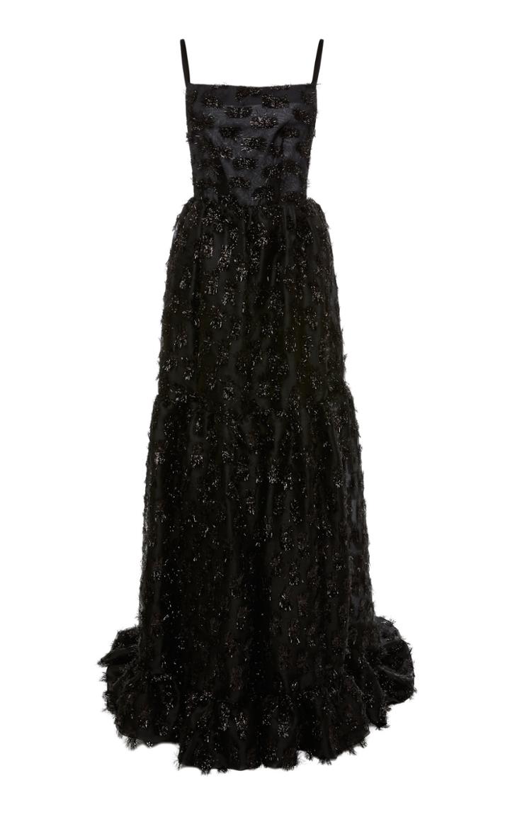 Markarian Donna Black Tinsel Gown