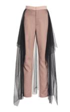 Huishan Zhang Eliza Straight Leg Satin And Tulle Pants