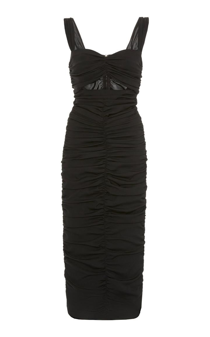 Moda Operandi Dolce & Gabbana Ruched Cutout Charmeuse Dress Size: 38