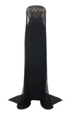 Pamella Roland Strapless Embroidered Crepe Gown