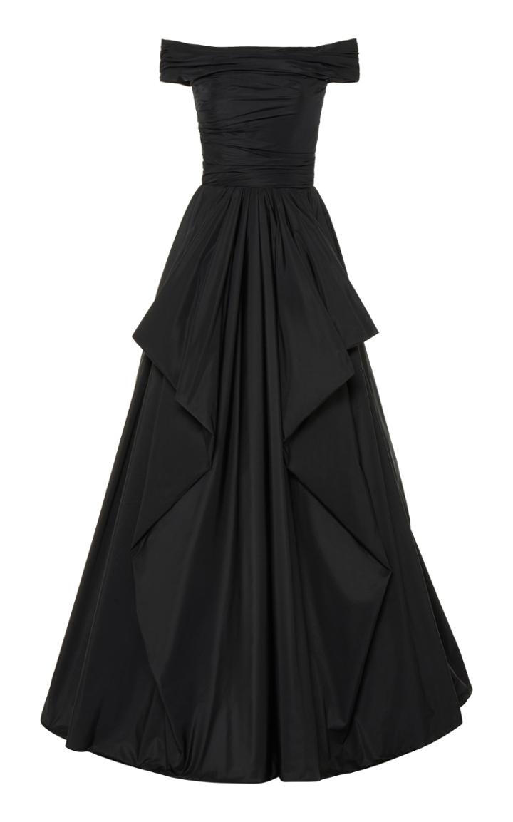 Moda Operandi Zuhair Murad Off-the-shoulder Ruched Taffeta Gown Size: 32