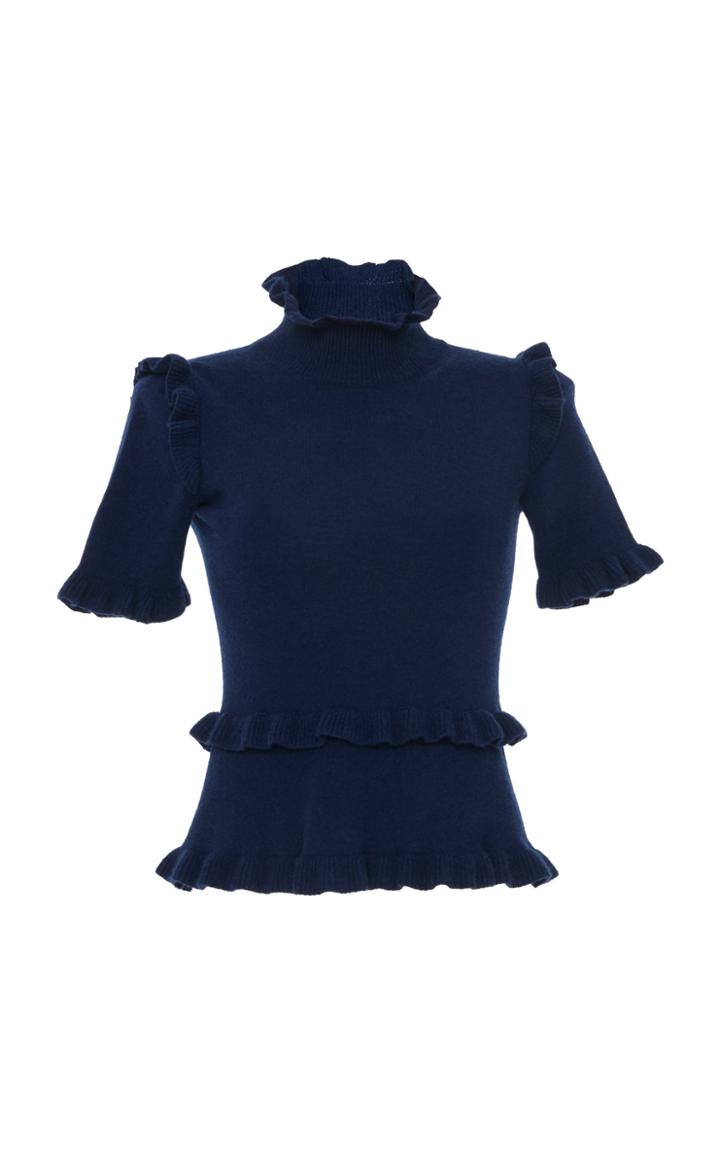 Blumarine Ruffle Wool Turtleneck