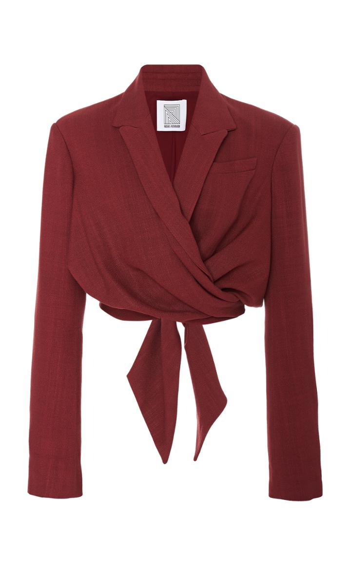 Rosie Assoulin Wrap Twill Wrap Top