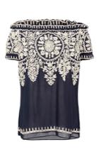Naeem Khan Threadwork Peasant Blouse