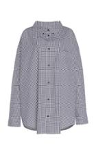 Balenciaga Swing Logo-print Checked Poplin Shirt