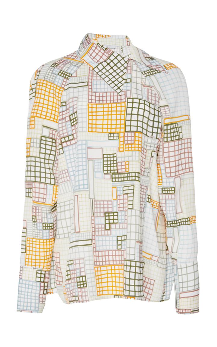 Rosetta Getty Asymmetric Silk-blend Shirt