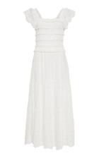 Moda Operandi Sea Daisy Smocked Cotton Midi Dress Size: 0