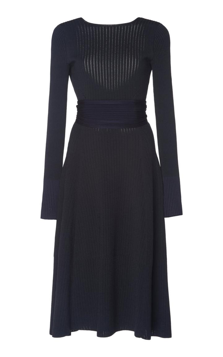 Victoria Beckham Crossback Flared Jersey-knit Dress