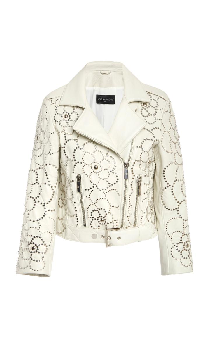 Nour Hammour Gardenia Lambskin Jacket