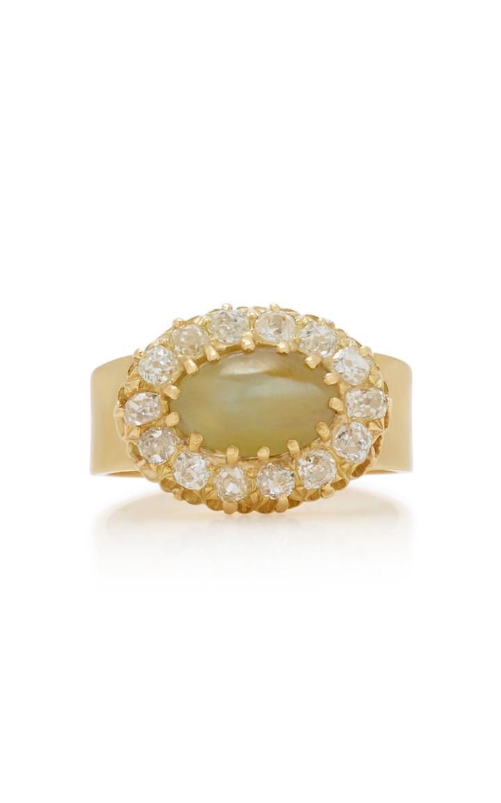 Renee Lewis 18k Gold Chrysoberyl And Diamond Ring