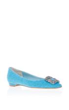 Manolo Blahnik Hangisi Tweed Flat