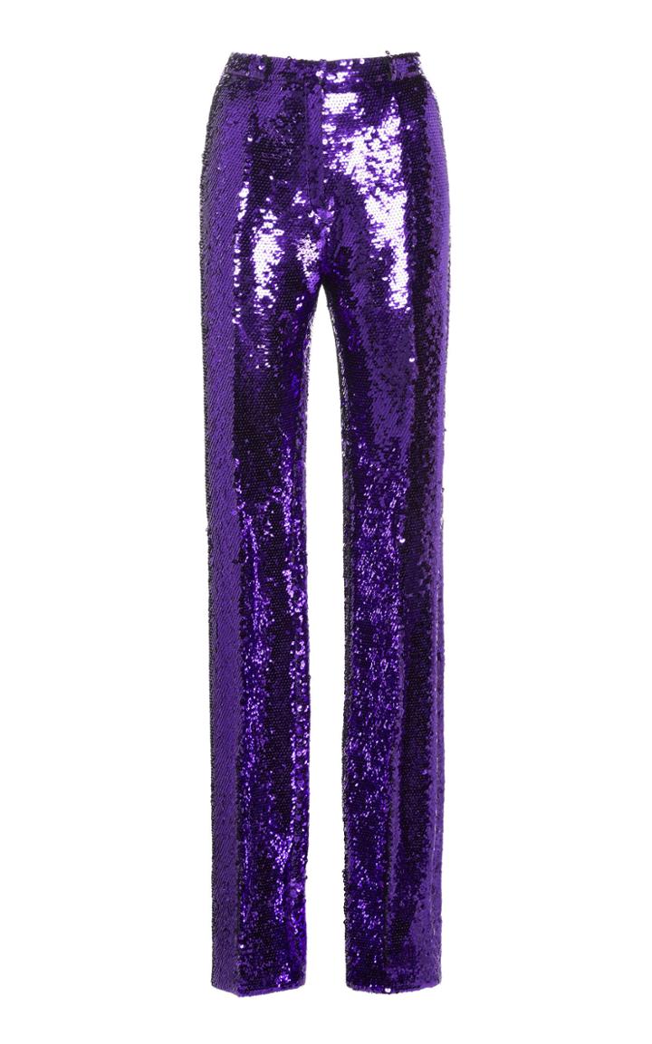 Paco Rabanne High-waisted Sequin-embellished Trousers