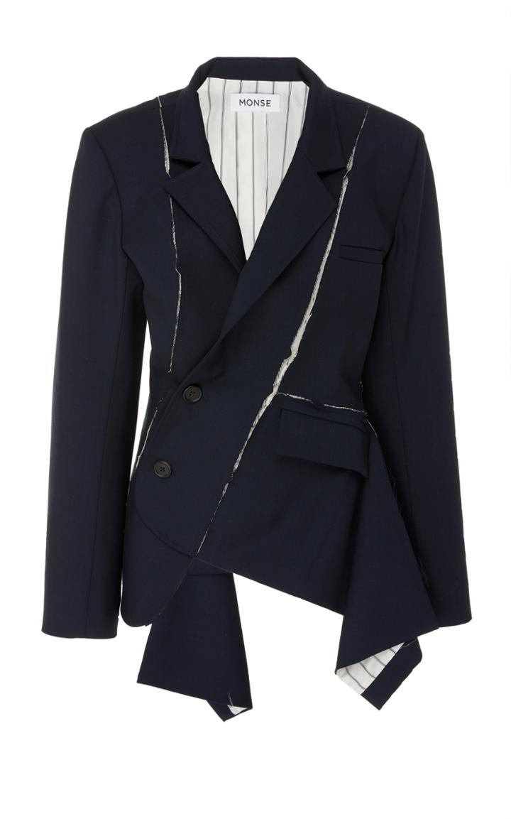 Monse Deconstructed Slashed Wool-blend Jacket