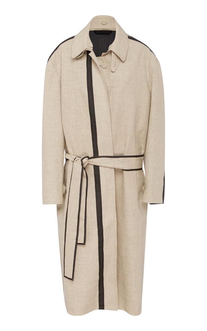Moda Operandi Christopher Esber Belted Bonded Linen Car Coat