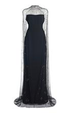 Moda Operandi Jenny Packham Cape-effect Crepe Gown