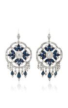 Ben Amun Silver-tone Crystal And Sapphire Earrings