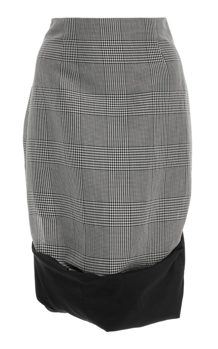 Marisa Witkin Rolled Hem Plaid Skirt