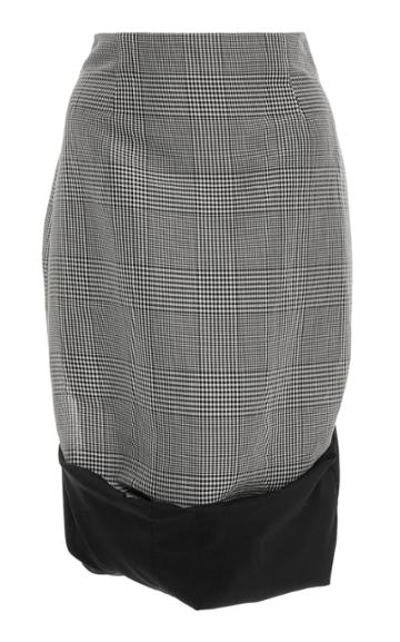 Marisa Witkin Rolled Hem Plaid Skirt