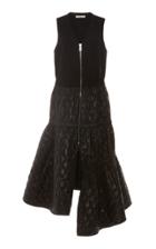 Tibi Asymmetric Crepe-paneled Shell Dress