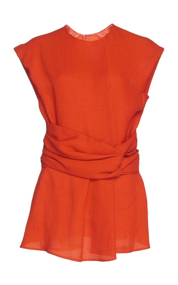 Cyclas Wrap Tie Cotton-blend Top