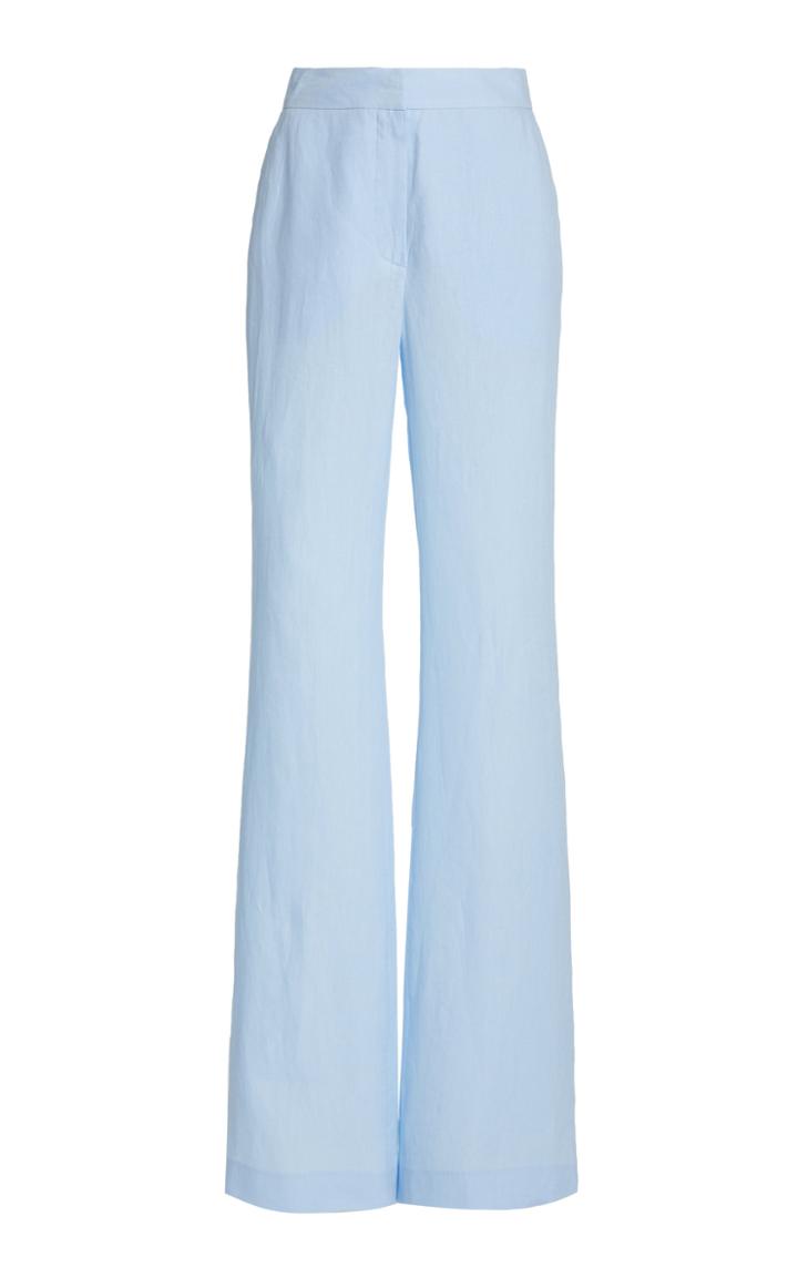 Moda Operandi Gabriela Hearst Sonya Woven Aloe Linen Straight-leg Pants