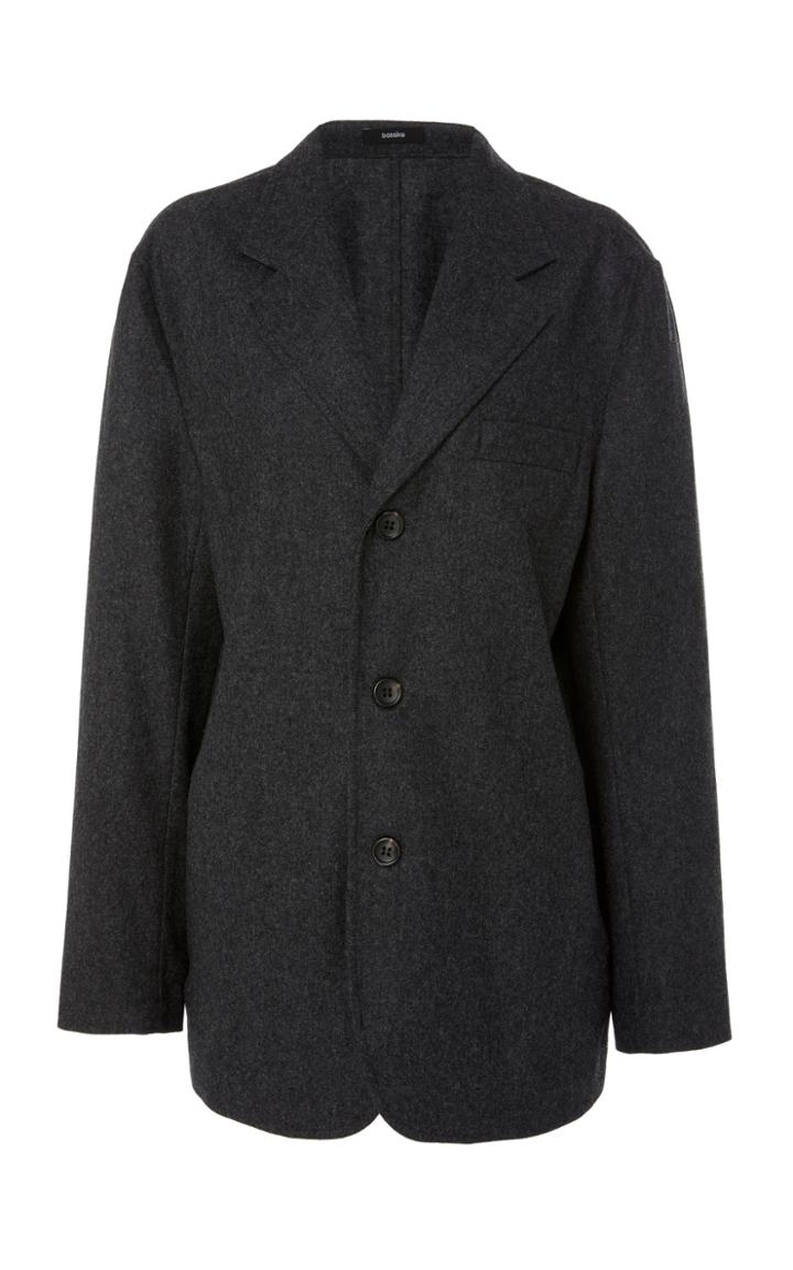 Bassike Single Breasted Wool-blend Blazer