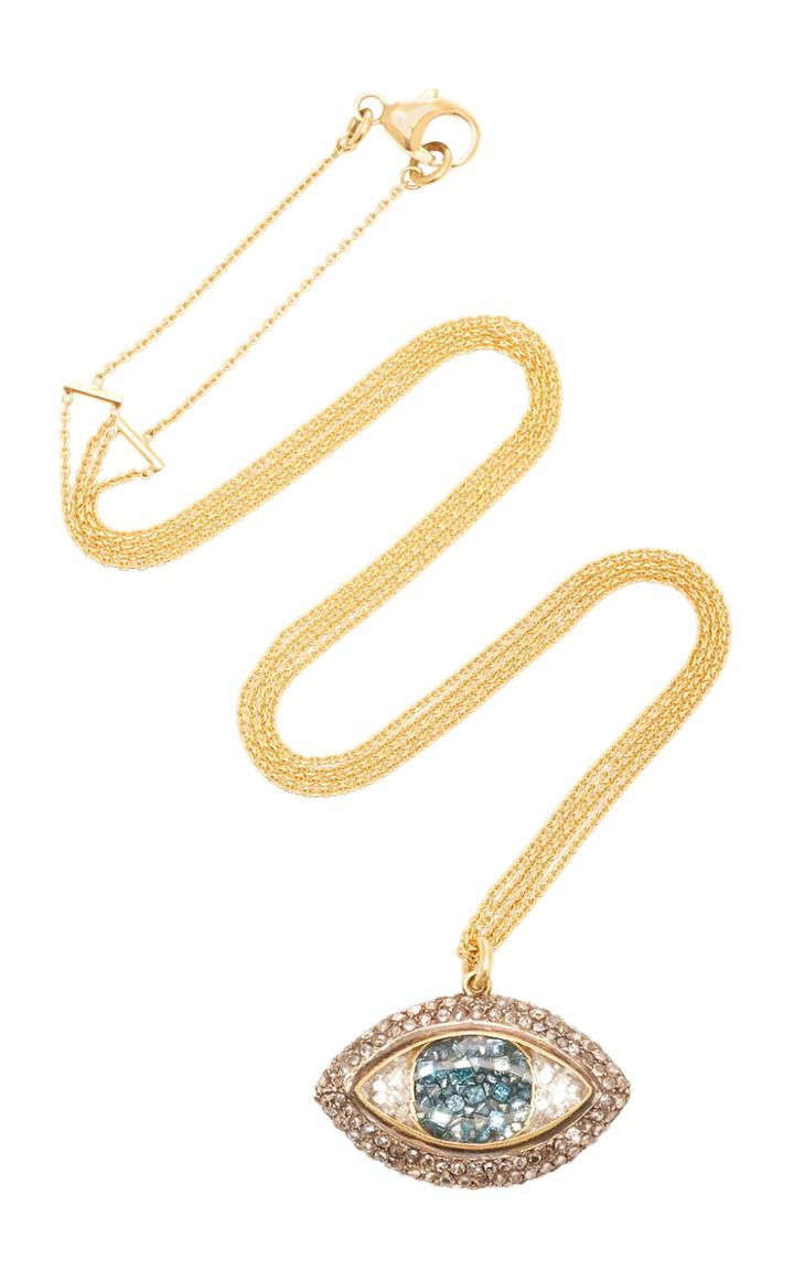 Renee Lewis Third Eye Shake 18k Gold Diamond Necklace