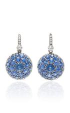 Nam Cho Rhodium-plated 18k White Gold Sapphire And Diamond Earrings