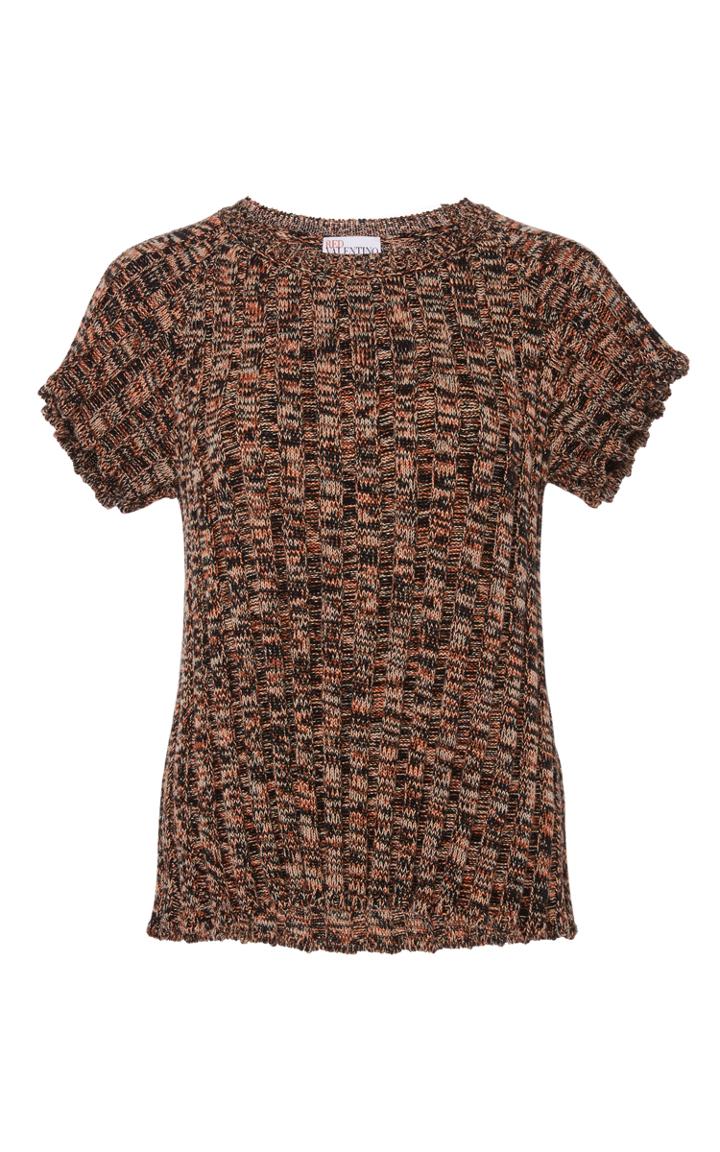 Red Valentino Short Sleeve Knit Top