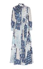 Oscar De La Renta Patchwork Cotton-blend Midi Dress Size: 0