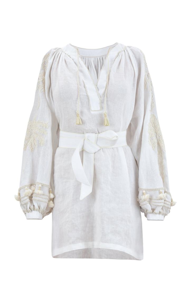 Moda Operandi Johanna Ortiz Tapestry Of Dreams Embroidered Linen Mini Dress