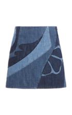 Moda Operandi Alberta Ferretti Denim Patchwork Mini Skirt Size: 36