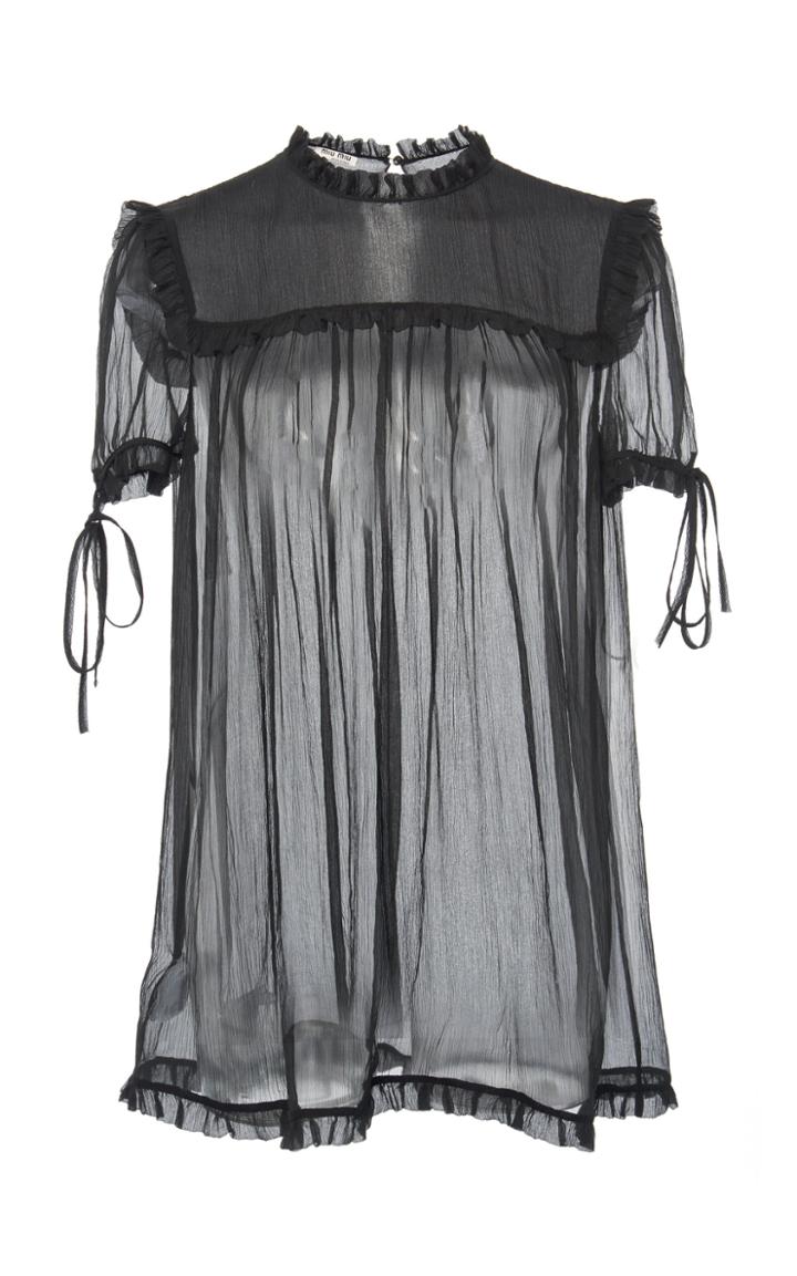 Miu Miu Short Sleeve Chiffon Top