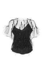 Johanna Ortiz Sugar And Spice Feather-detail Silk Mesh Top