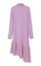 Tibi Draped Asymmetric Crepe Midi Dress