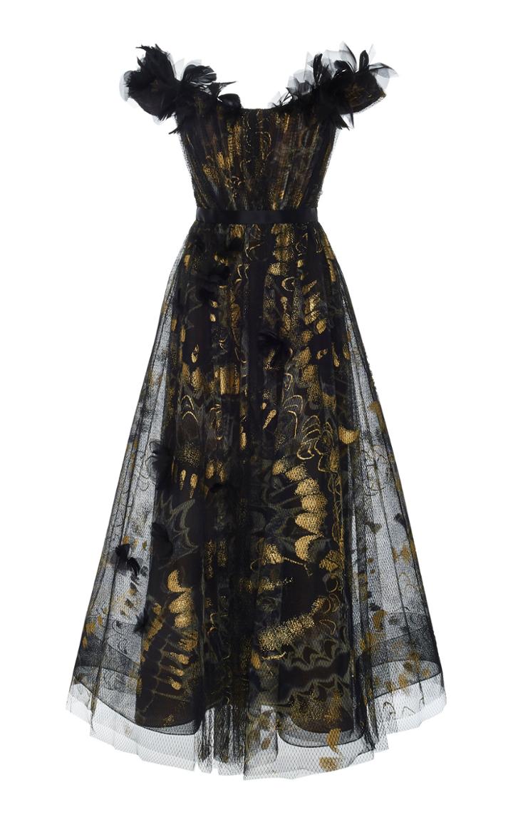Marchesa Off-the-shoulder Silk Organza Gown